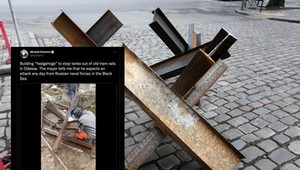 Jeże przeciwczołgowe i koktajle Mołotowa. W Ukrainie każdy pomaga