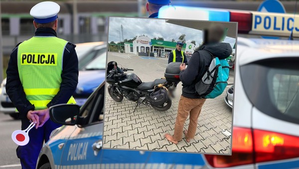 "Motocyklem boso przez Łódź". 34-latek zaskoczył policjantów luzackim stylem