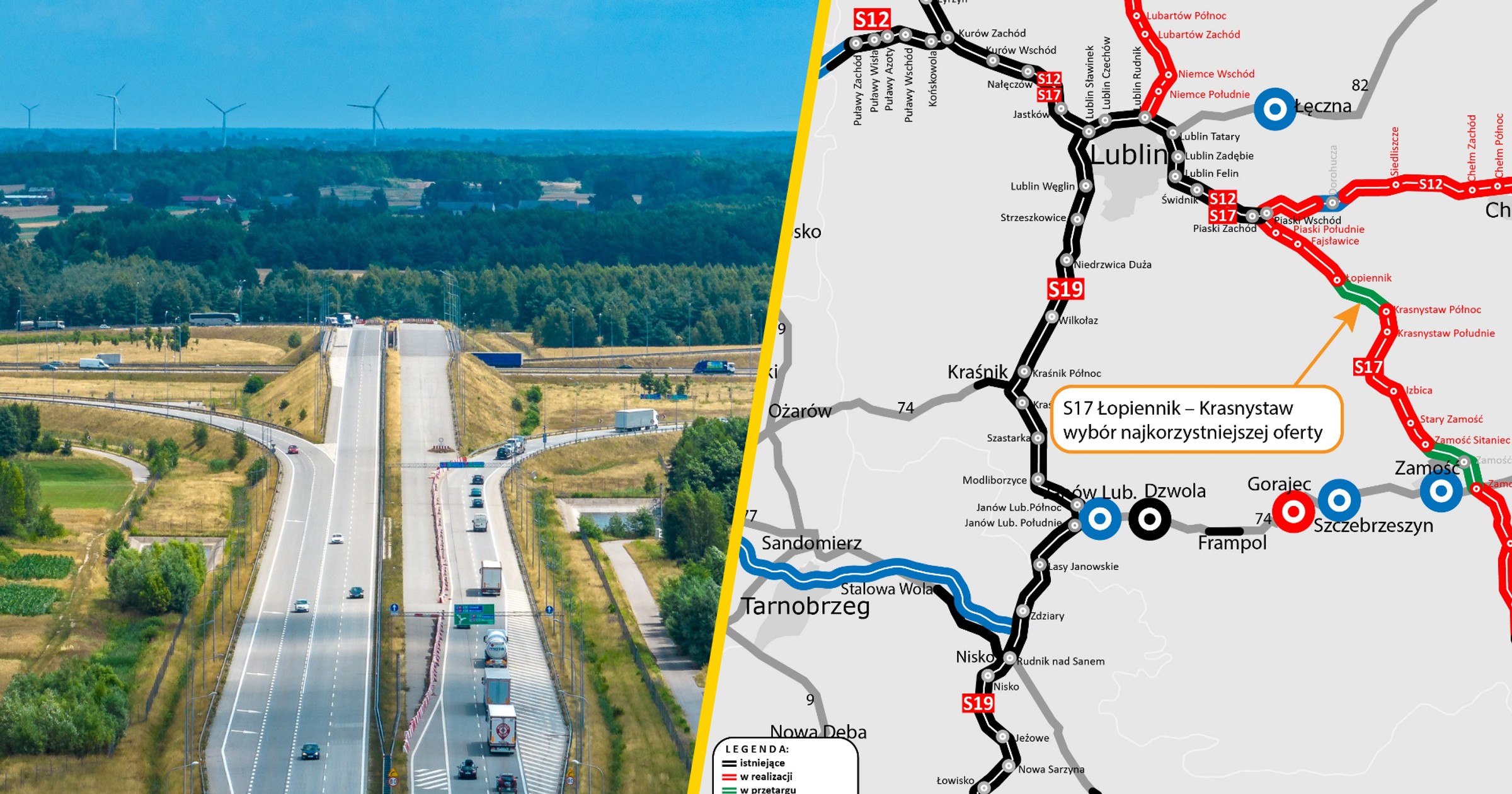Droga S17 między Łopiennikiem a Krasnymstawem