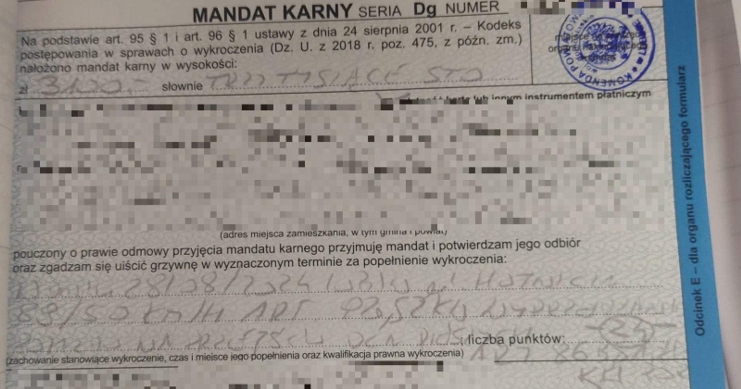 Młody kierowca nieco zanadto się pospieszył. Teraz musi ponownie zdać egzamin