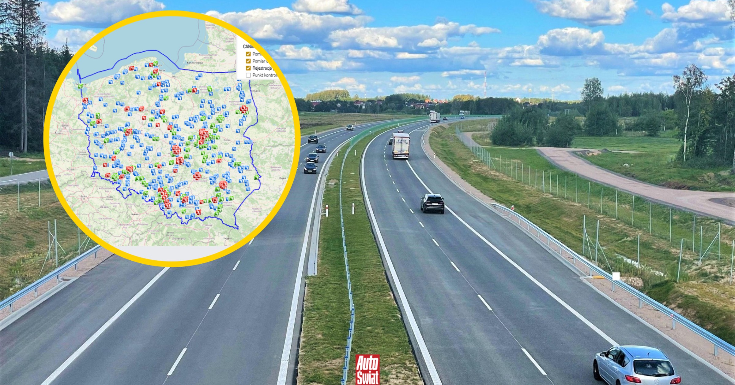 Jak sprawdzić, czy odcinkowy pomiar prędkości lub fotoradar działają?Mapa CANARD