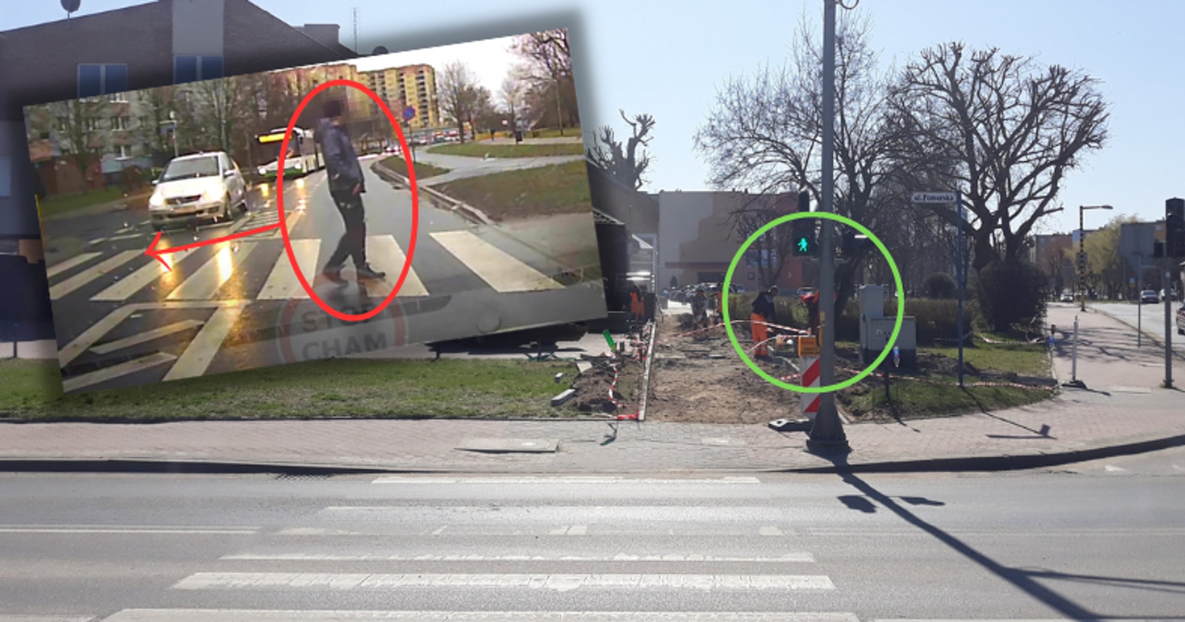 Kierowcy takiego występu się nie spodziewali (Screen: YouTube/StopCham)