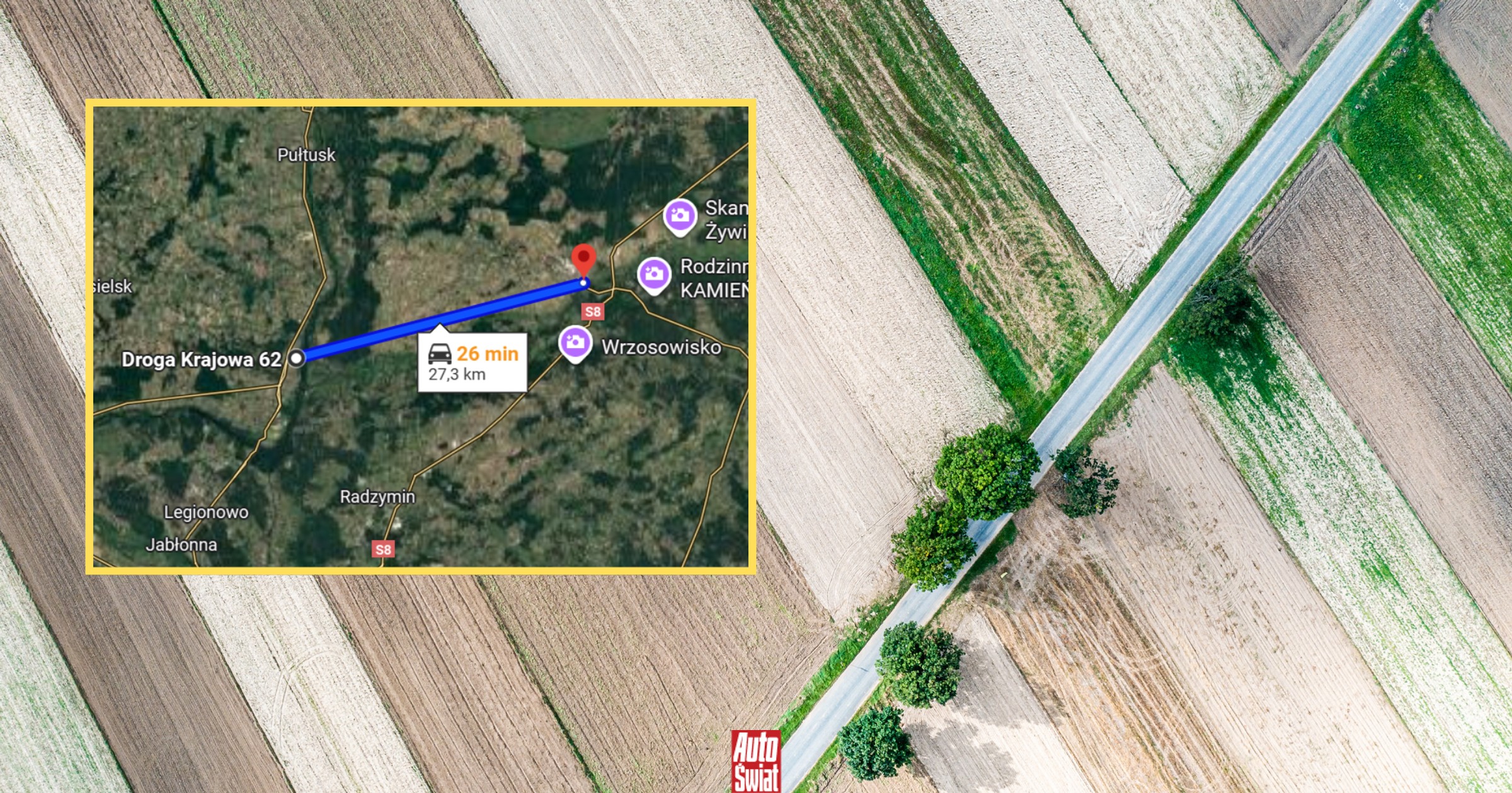 Na Mazowszu mają najprostszą drogę krajową w Polsce. 26 km bez żadnego zakrętu