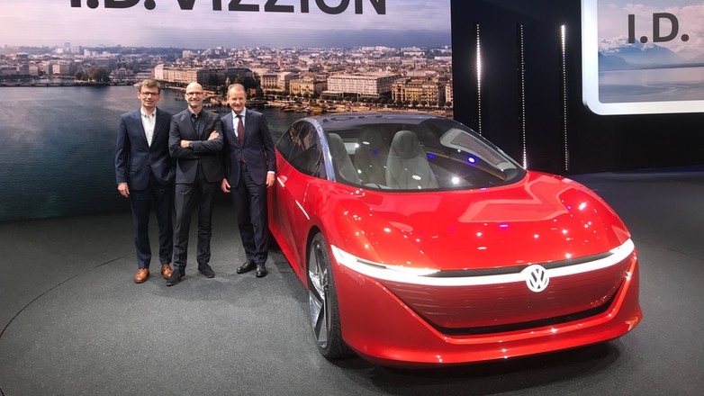 Volkswagen podczas salonu samochodowego w Genewie 2018