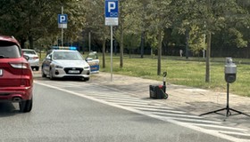 Kontrola samochodów przed wjazdem do SCT w Warszawie