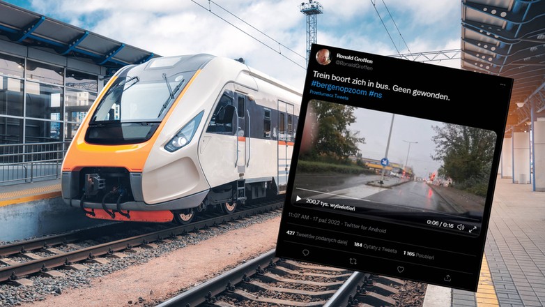 Groźne nagranie z Niderlandów Pociąg przeciął autobus na pół