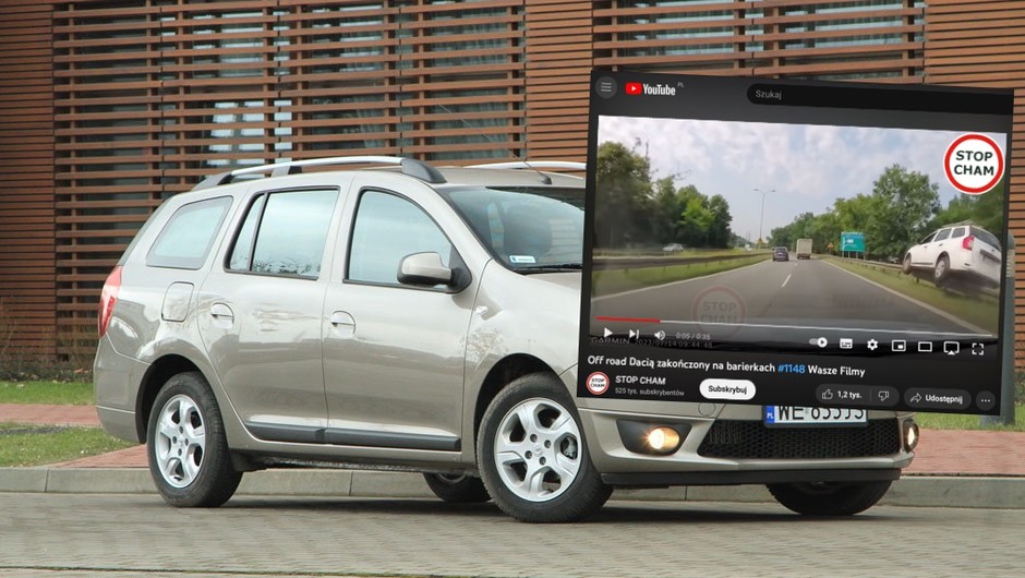 Kierowca Dacii na rozwidleniu dróg podjął niefortunną decyzję