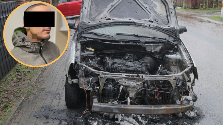 27-latek odpowie za podpalenie dwóch samochodów.