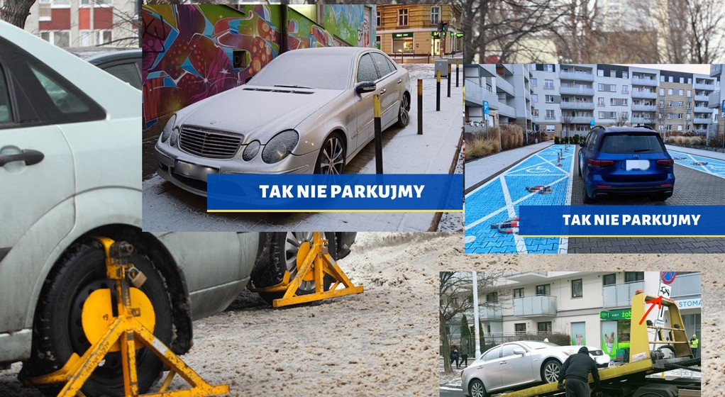 Przykłady nieprawidłowego parkowania