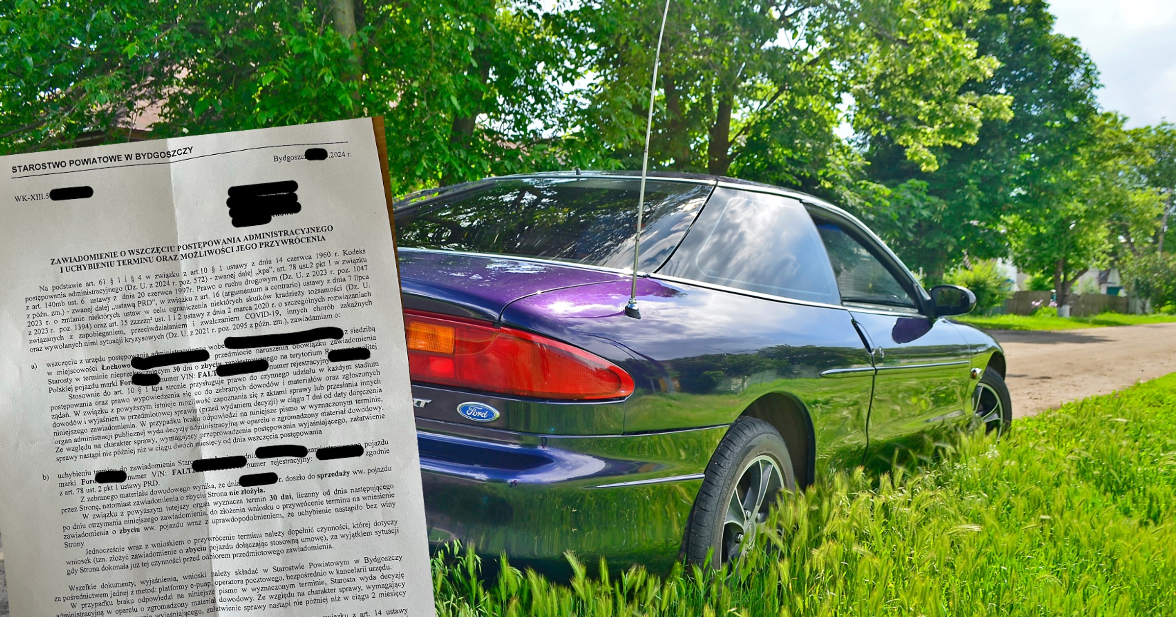 Dwa lata temu sprzedała Forda Probe. Dziś dostała karę z urzędu
