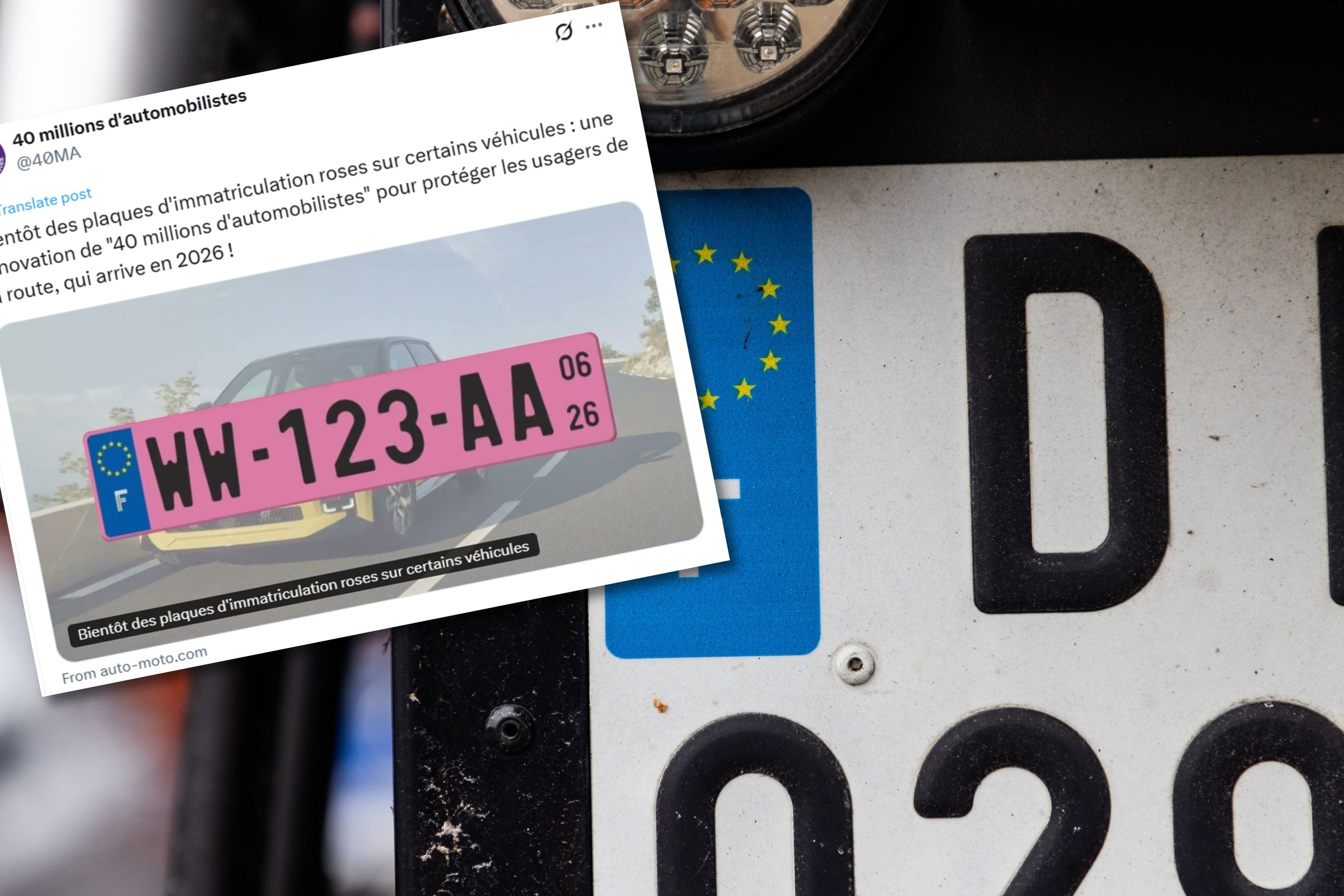 Francja wprowadzi różowe tablice rejestracyjne. Nowy system ma ograniczyć nadużycia