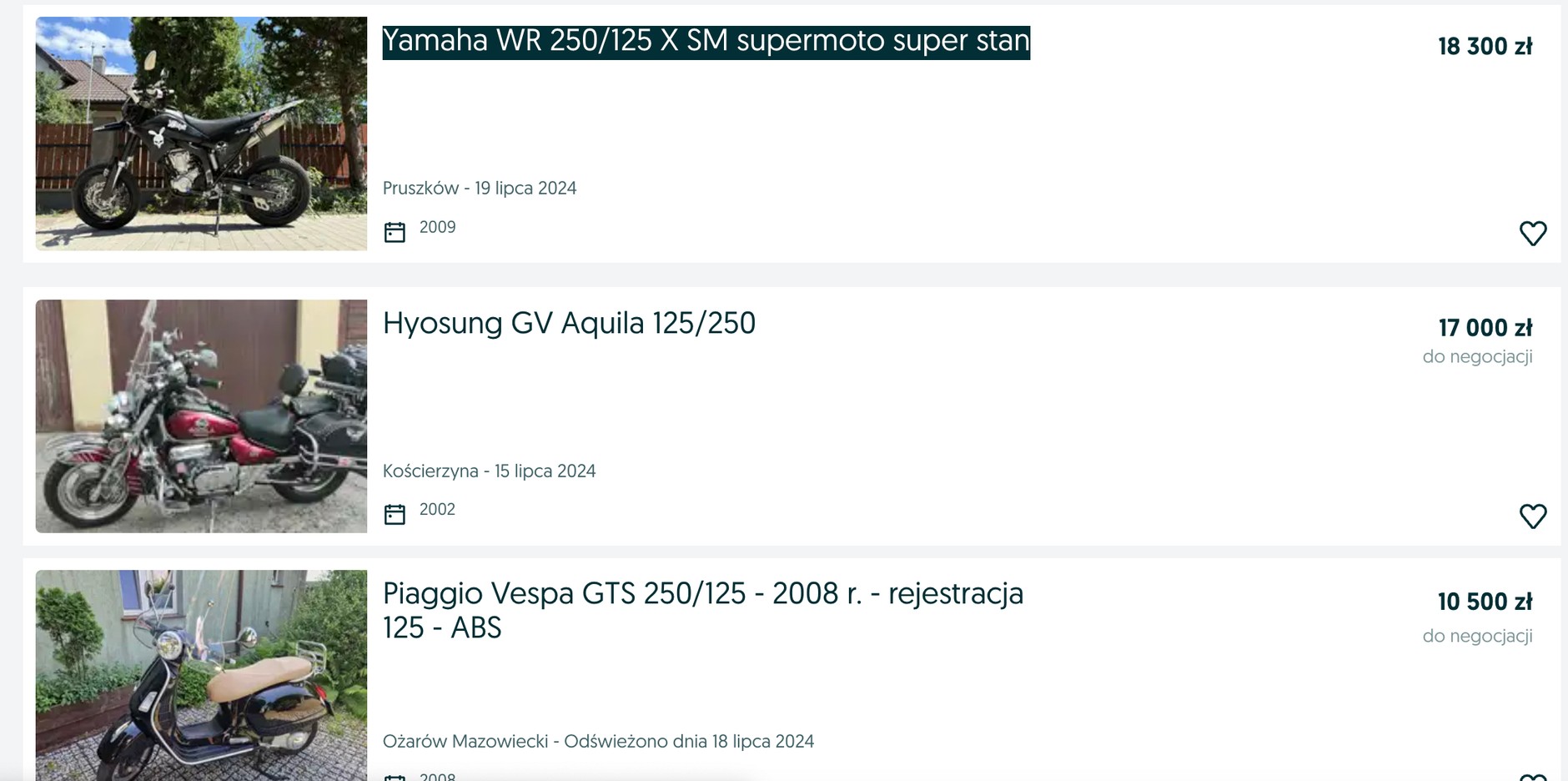 Motocykle z zaniżoną pojemnością Sprzedawcy nie kryją, że oferują pojazdy, które mają w dokumentach nieprawdziwe dane.