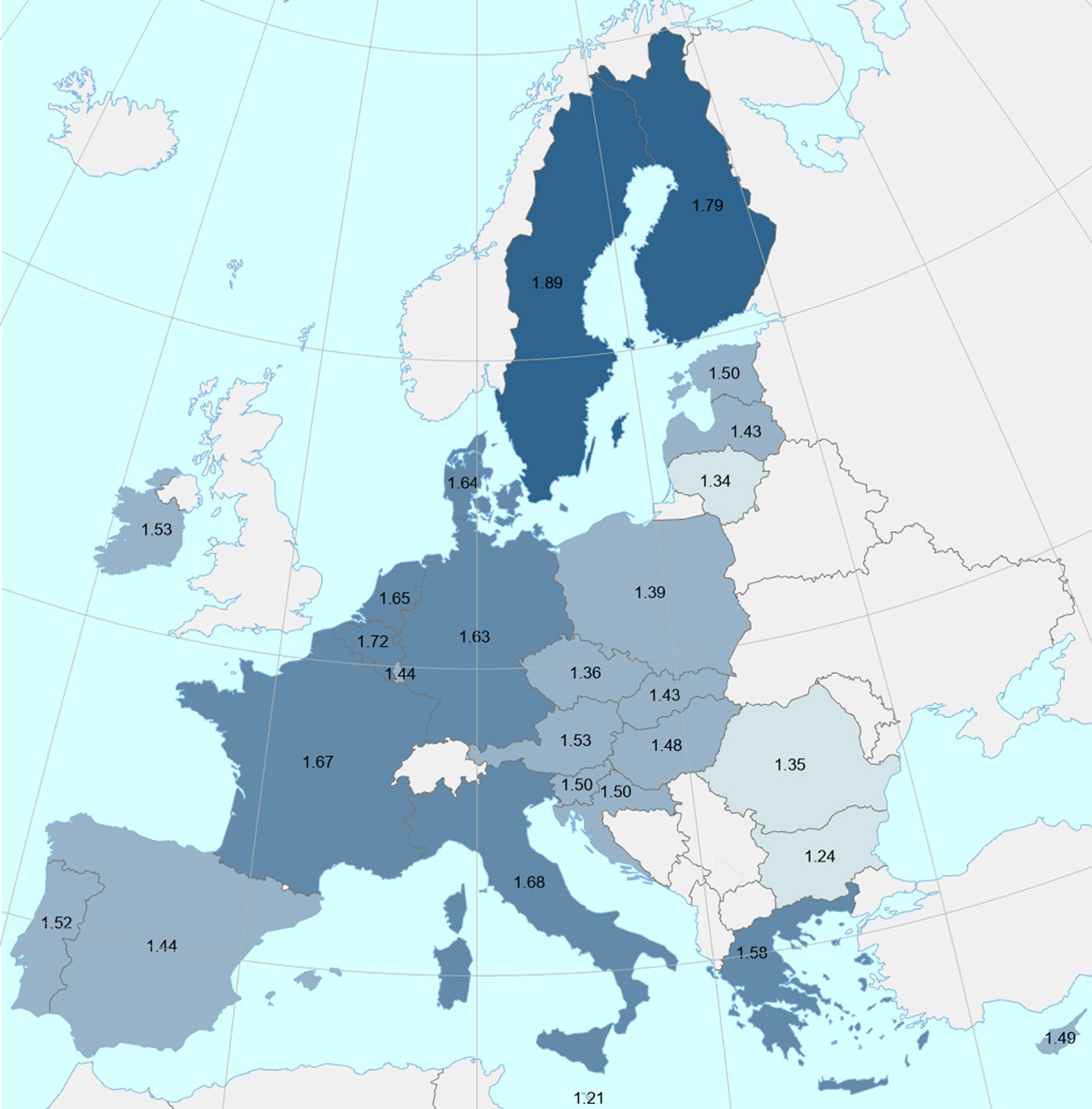 Ceny oleju napędowego na staqcjach w Europie (dane Komisji Europejskiej) w pierwszym tygodniu lipca 2023