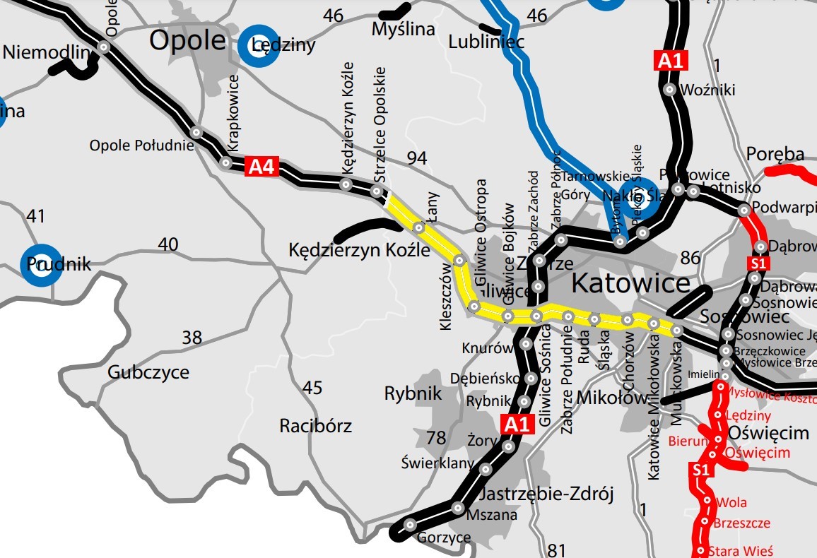 GDDKiA planuje rozbudowę autostrady A4 także na tym odcinku