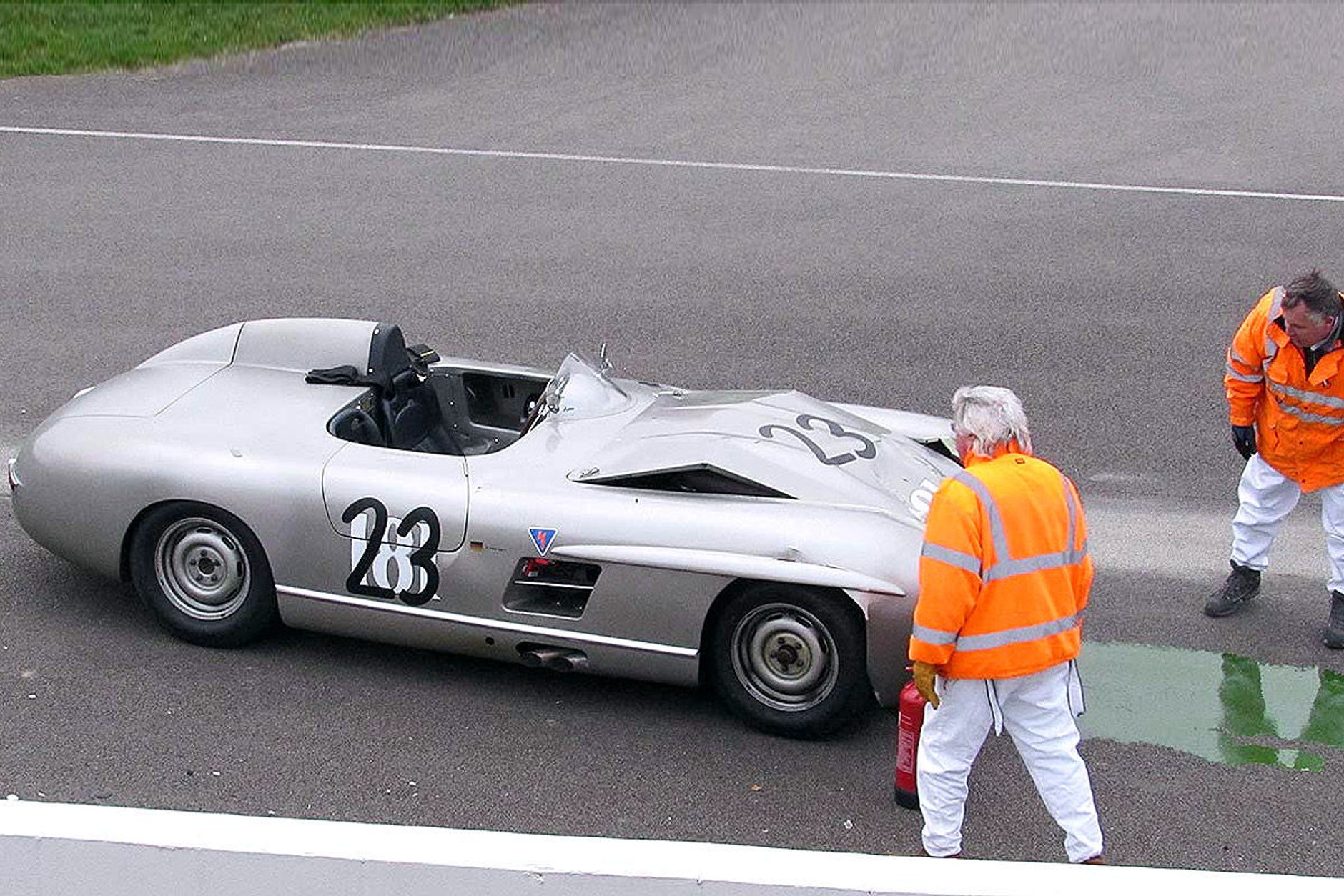 Crash Mercedesa 300 SLS z Jaguarem