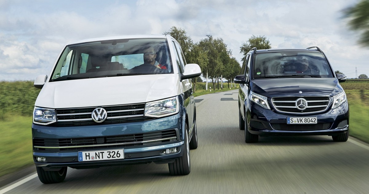 Porównanie: Volkswagen T6 2.0 BiTDI droższy od Mercedesa V 250 d