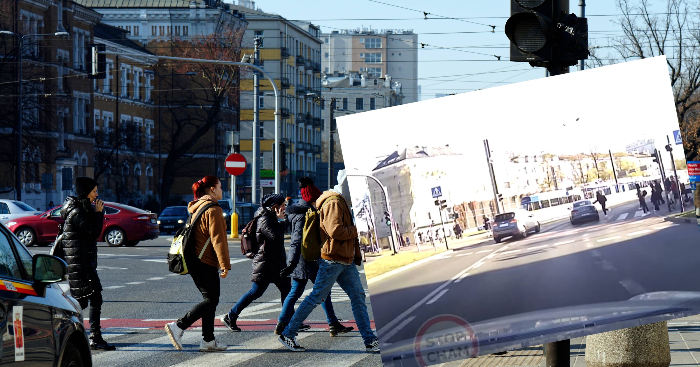 Niebezpieczna sytuacja na przejściu dla pieszych