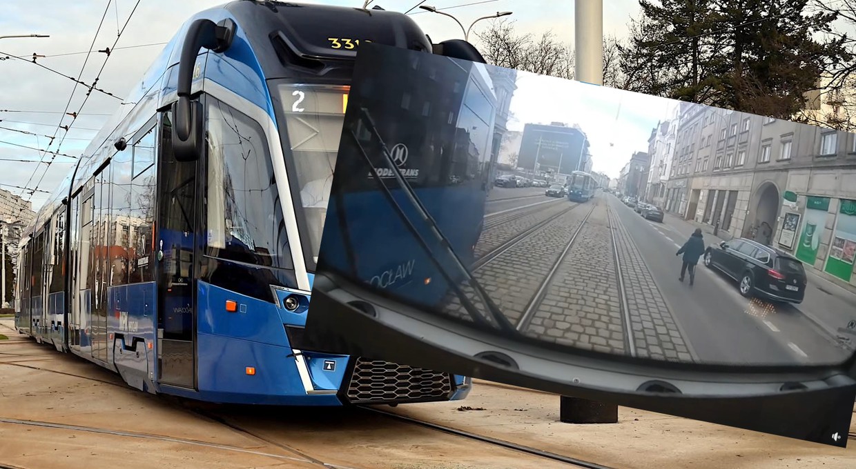 Motorniczy zatrzymał tramwaj i zareagował. Wszystko zarejestrował monitoring