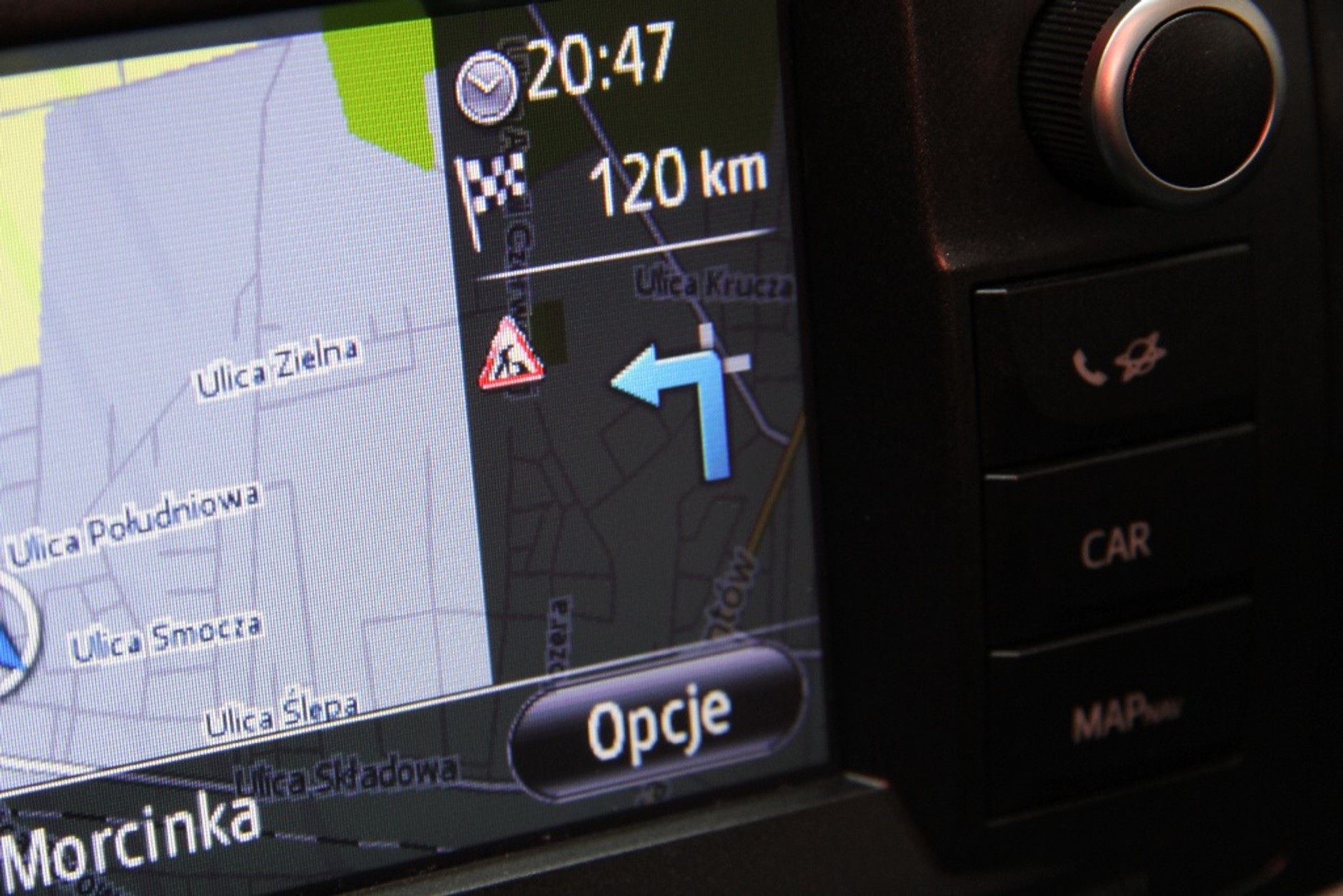 Ikona symbolizuje wykryte utrudnienie