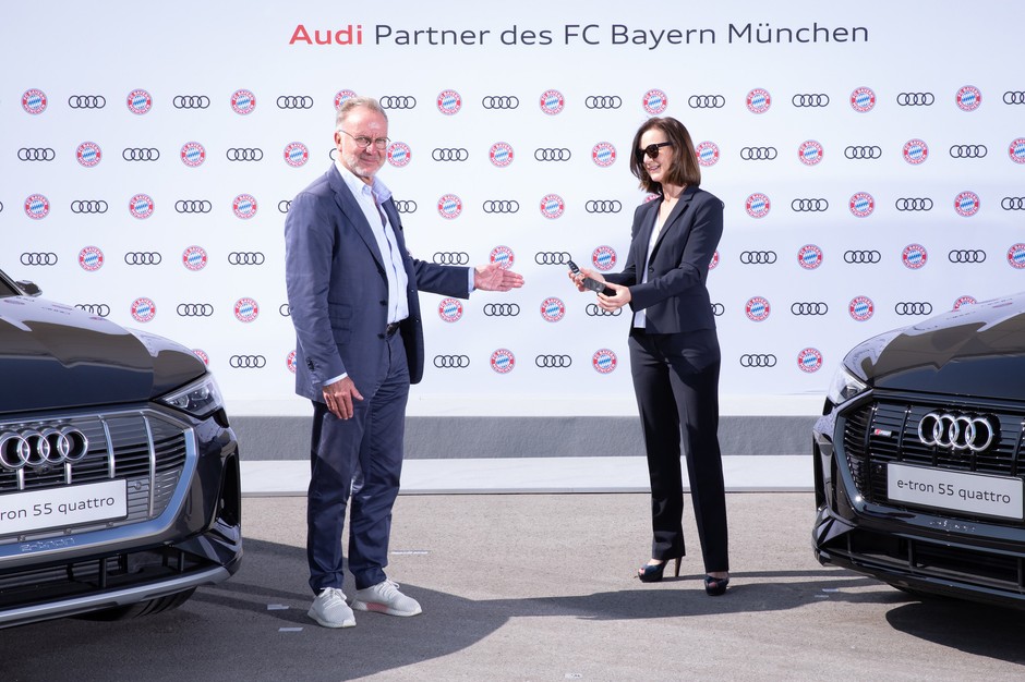 Elektryczne samochody Audi e-tron dla Bayernu Monachium