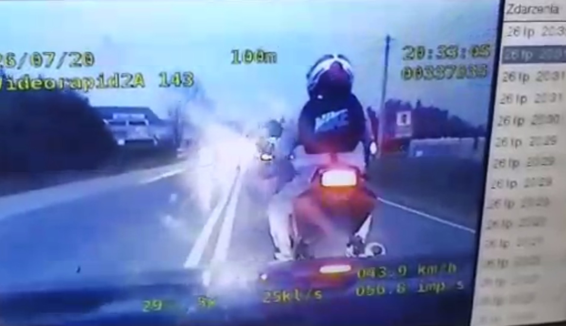 Policyjny pościg za motocyklistą