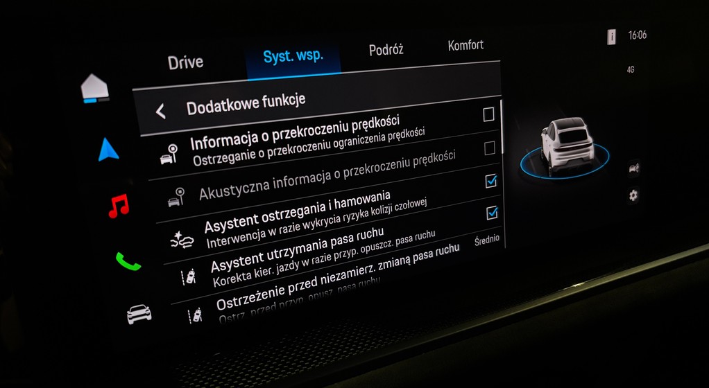 Dźwiękowa informacja o przekroczeniu ograniczenia prędkości
