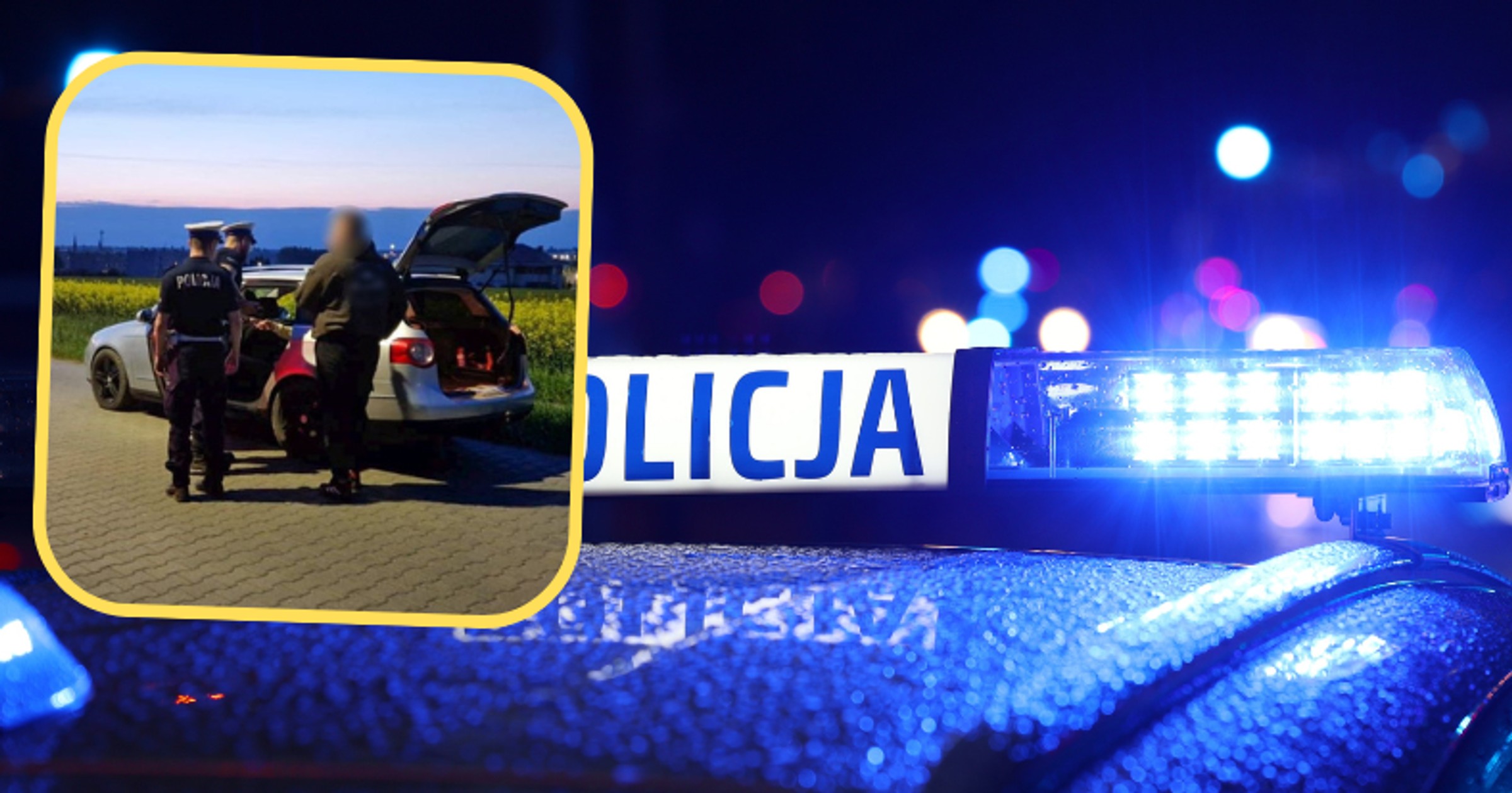 Policjant po służbie natrafił na "ludzkie nogi wystające z bagażnika" (fot. Polska Policja)