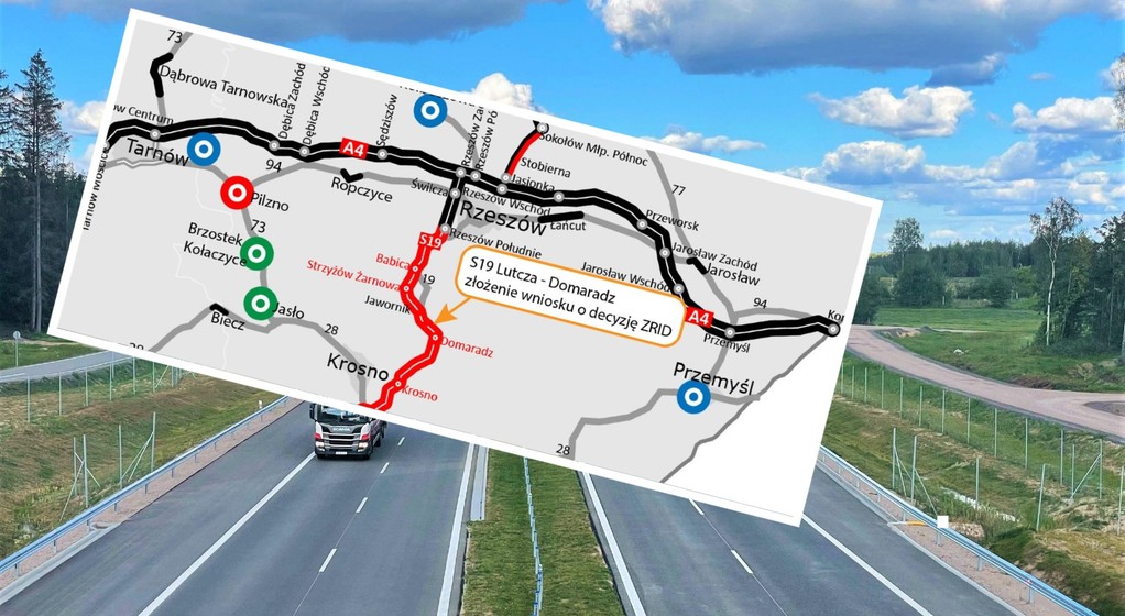 Droga S19 Lutcza - Domaradz, mapa