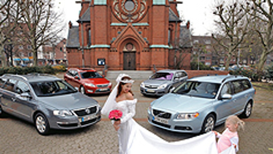 Ford Mondeo, Opel Vectra, Volkswagen Passat, Volvo V70 - Czym do ślubu?