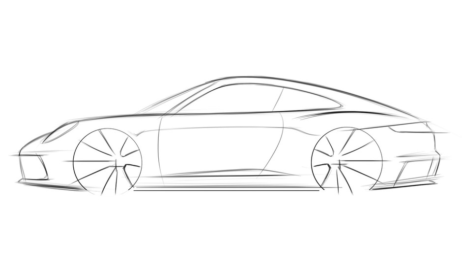 Rysowanie Porsche 911 – krok 4.