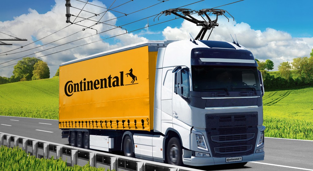 Elektryczna ciężarówka z pantografem Continental i Siemens