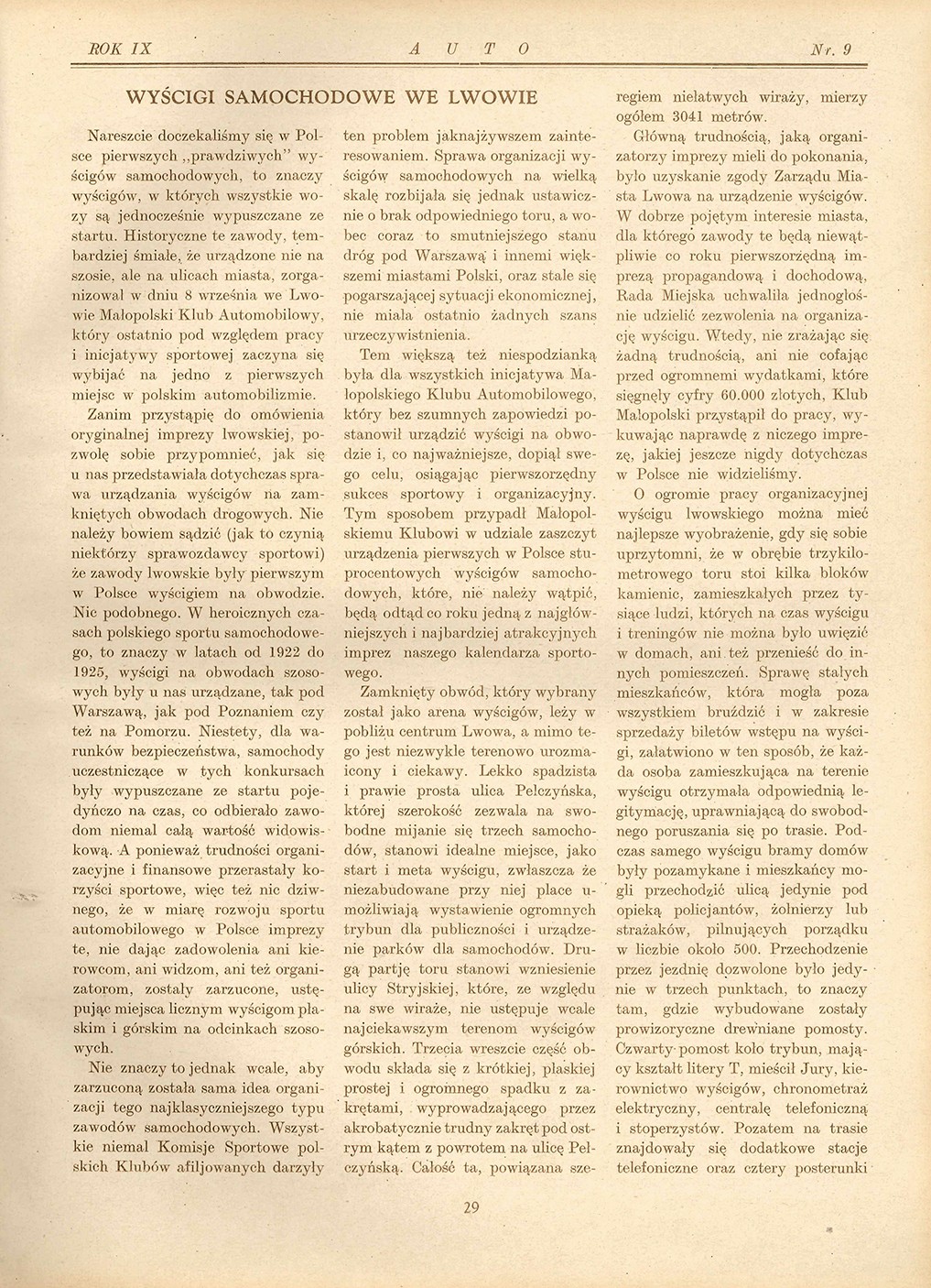 Wyścig we Lwowie w 1930 r.