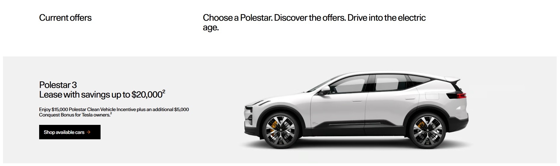 Polestar - oferta nadal widnieje na stronie (screen z 04.03.2025 r.)