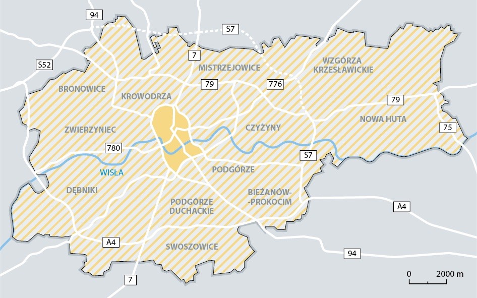 Proponowany obszar krakowskiej SCT