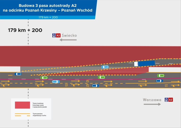 Autostrada A2 nowa organizacja ruchu od 31 marca 2025 r.