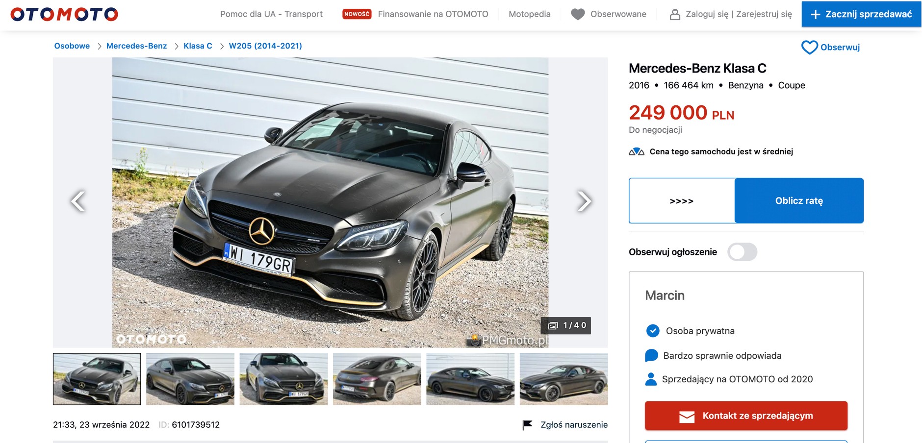 AMG C63 należące do Popka