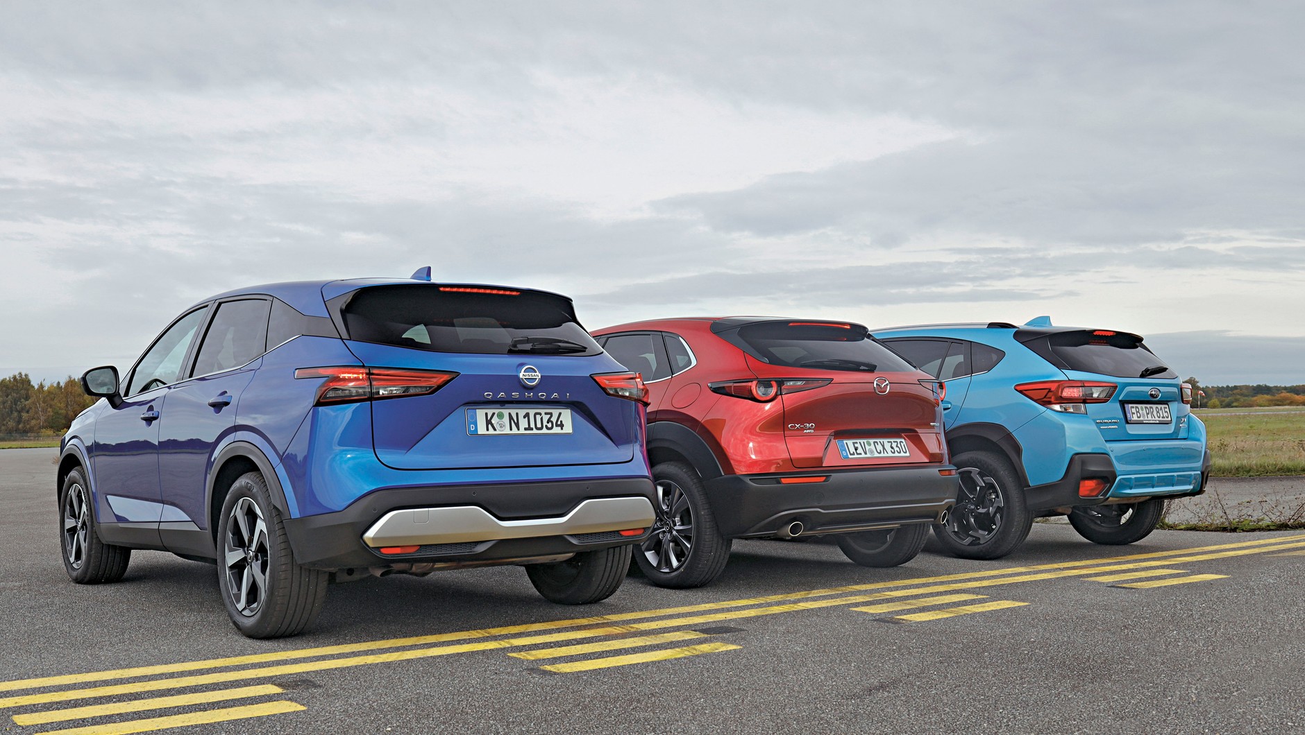 Te trzy azjatyckie SUV-y mocno różnią się układami napędowymi. Nissan ma downsizingowe małe turbo i dołączany automatycznie napęd na tylne koła. Mazda ma dwulitrowy silnik bez turbo i także sprzęgło dołączające napęd tylnej osi. Jedynie Subaru – także 2.0 bez turbo – ma stały napęd na obie osie.