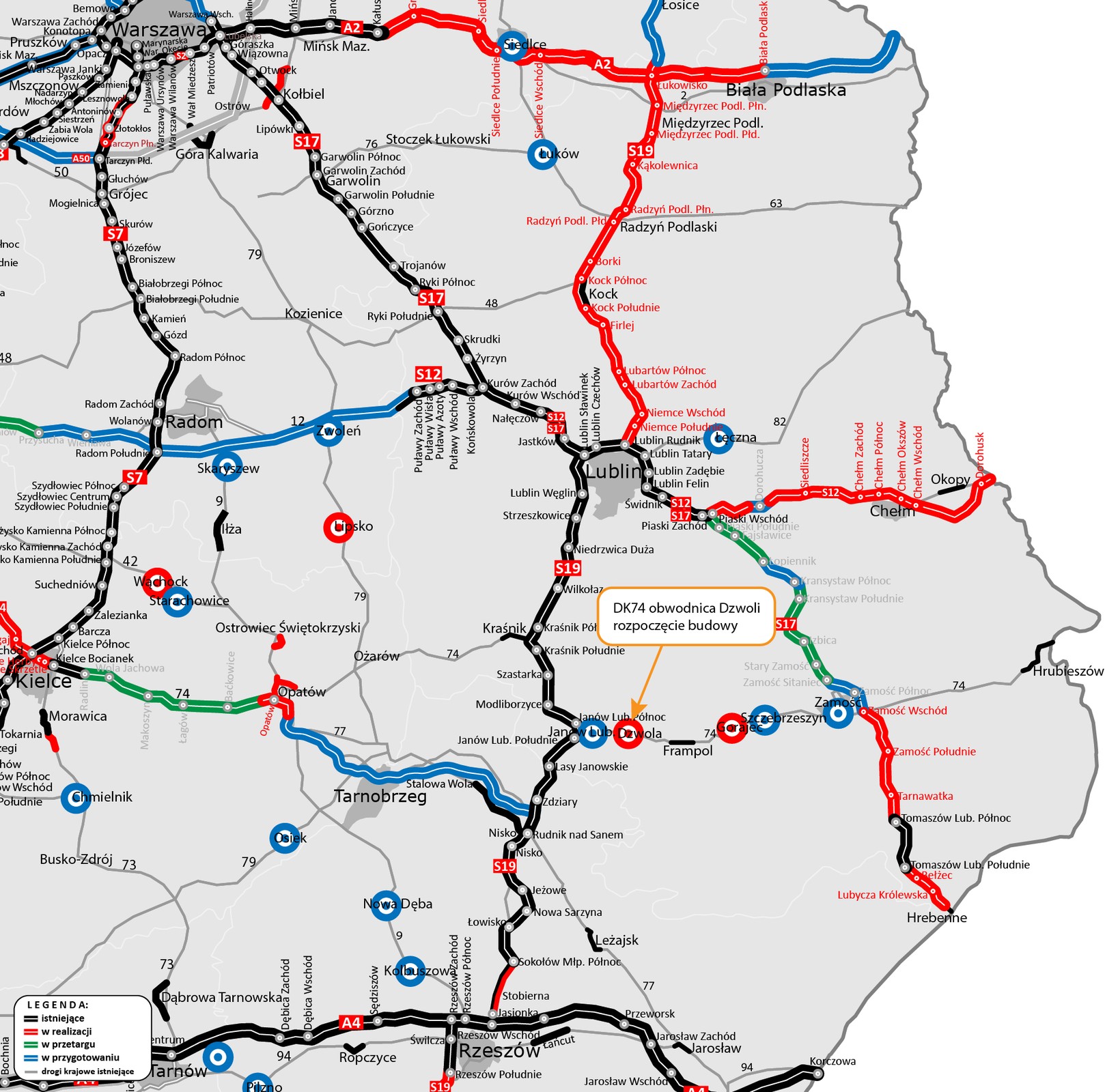 Obwodnica Dzwoli - mapa poglądowa