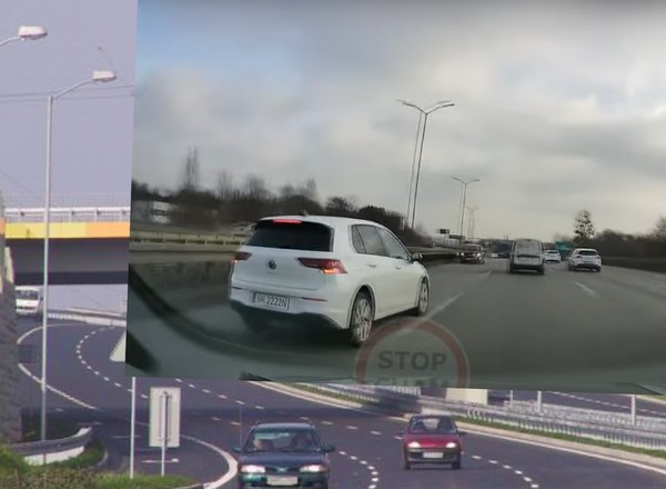 Jechał "średnicówką" pod prąd. Policjanci już go namierzyli |Nagranie|