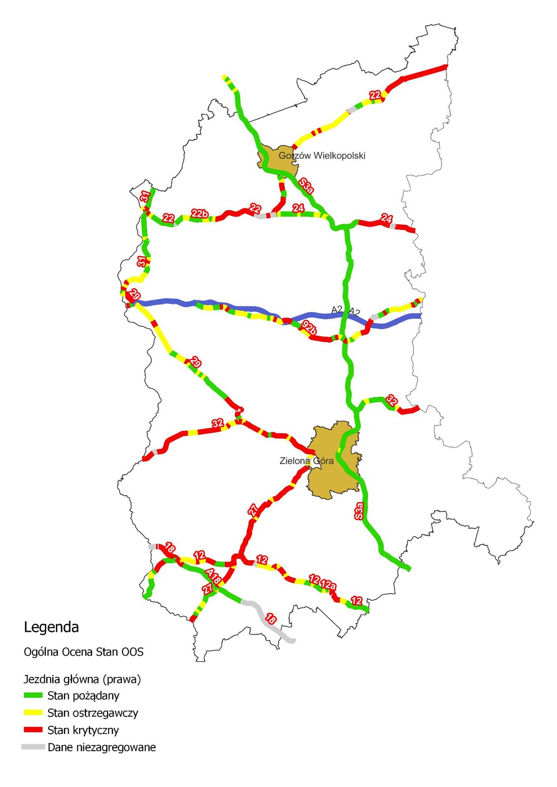 Stan dróg w Polsce - woj. lubuskie