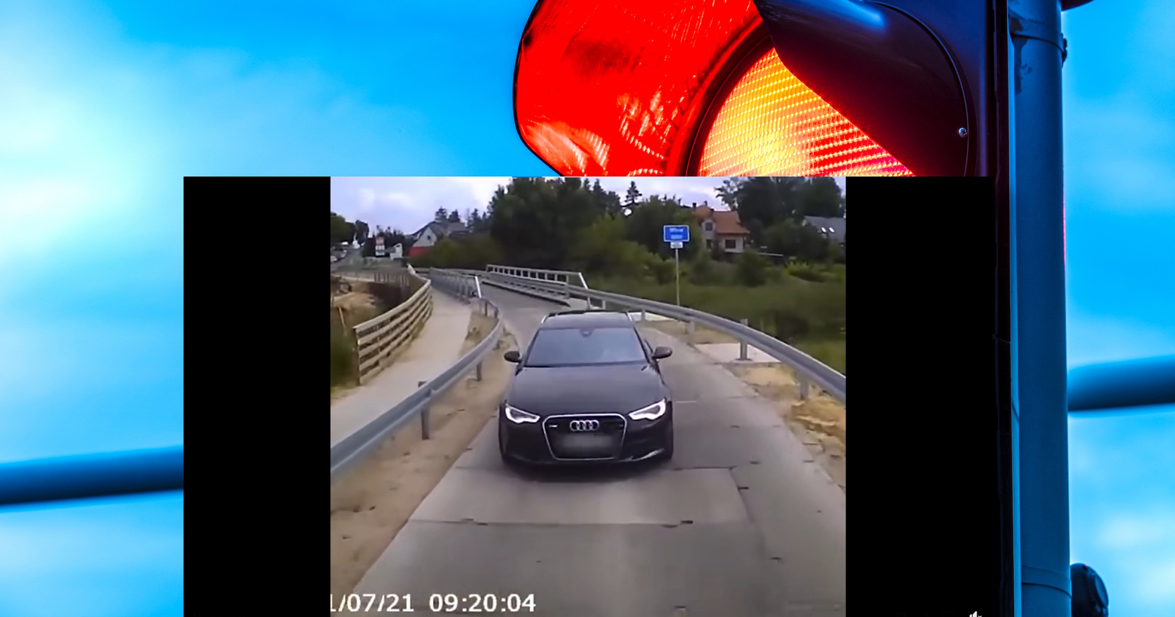 Kierowca ciężarówki nie dał pojechać Audi na "wahadle"