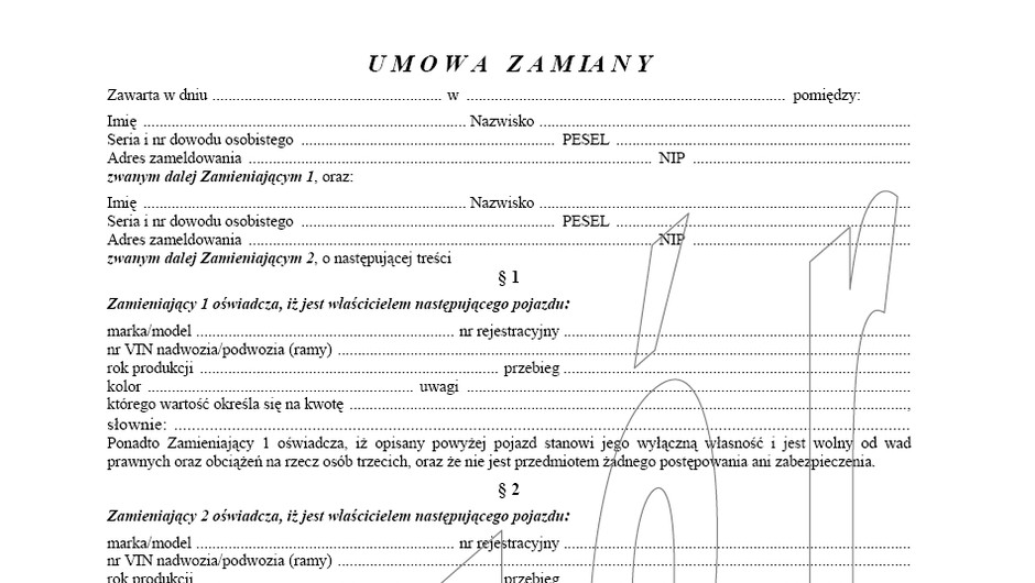 Umowa zamiany