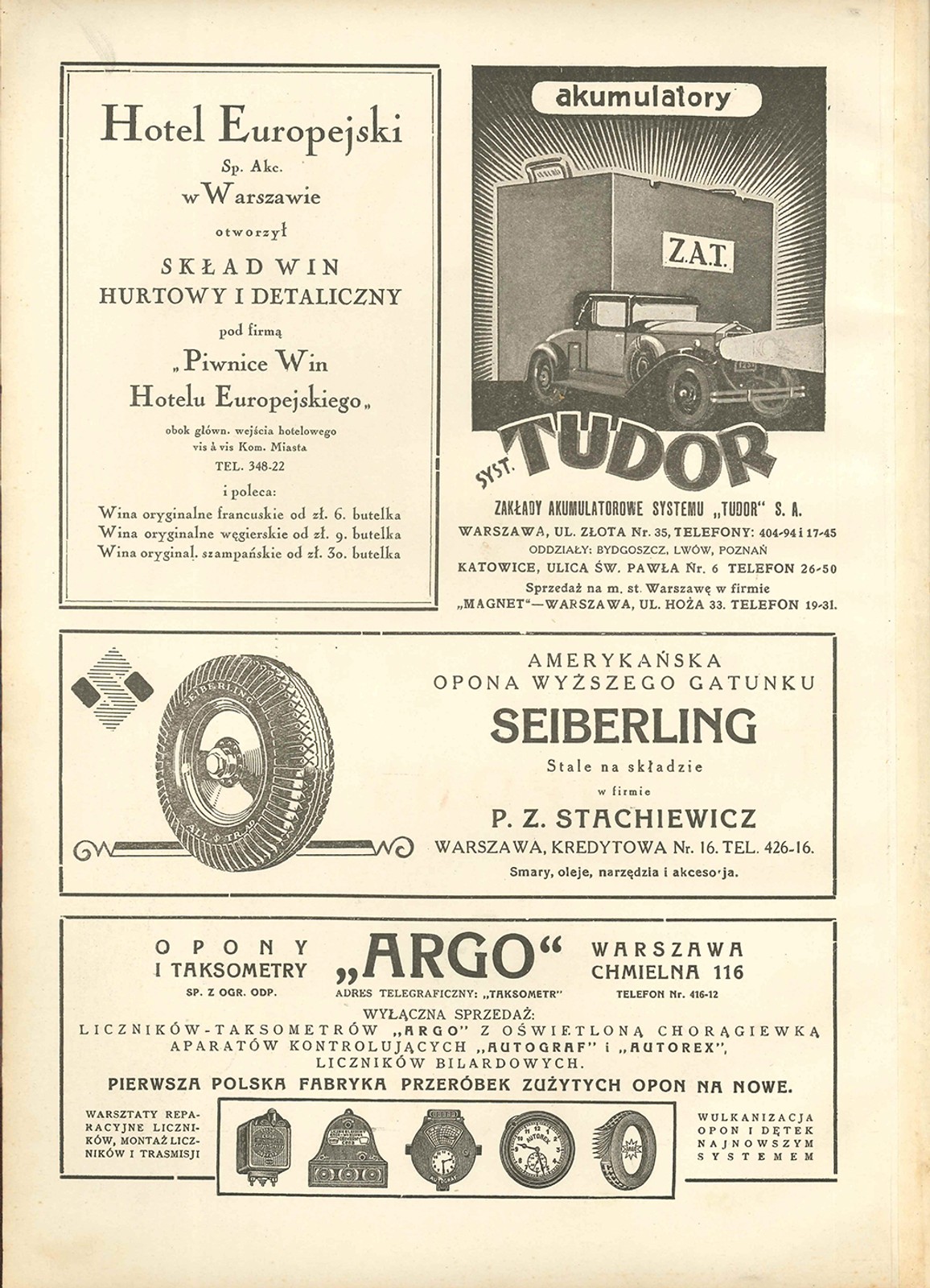 Reklamy motoryzacyjne z lat 30.
