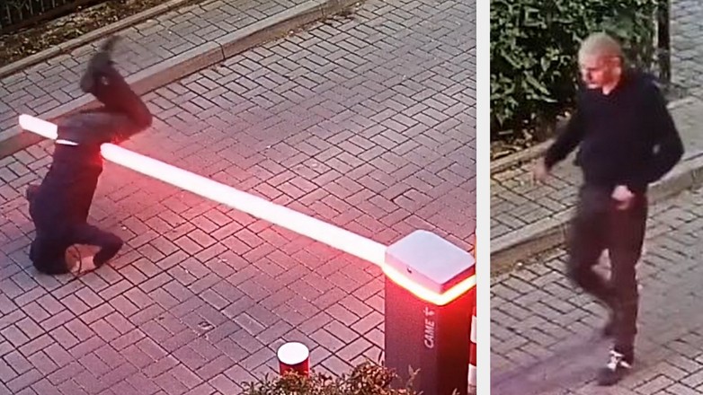 Pijany mężczyzna złamał szlaban, próbując go przeskoczyć