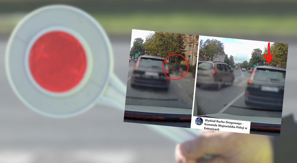 Szła z dwójką dzieci. 67-latek wparował na pasy (fot. screen z facebook.com/WRDSlaskaPolicjaPl)