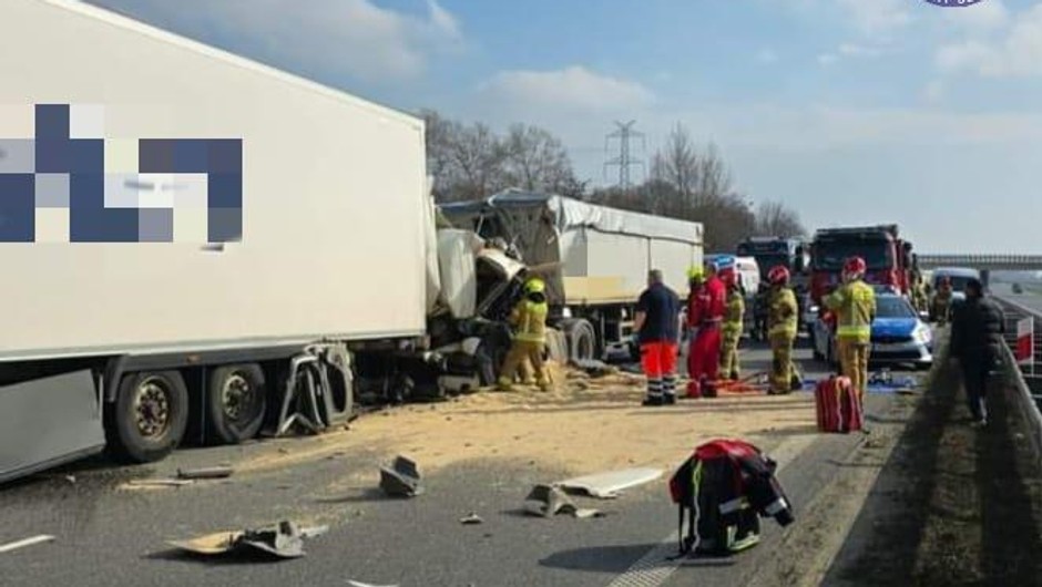 Tragiczny wypadek na autostradzie A4. Zderzyły się cztery ciężarówki