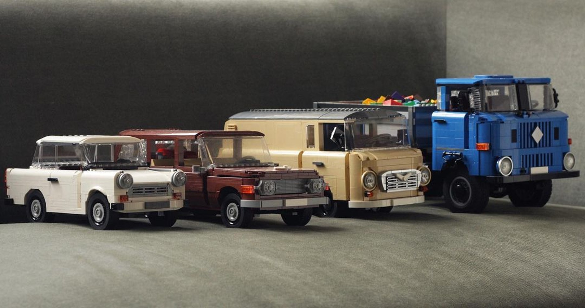 sowieckie samochody z klocków