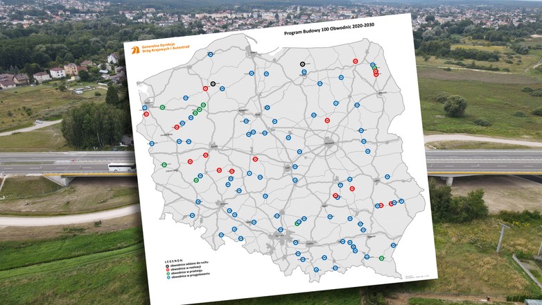 Lista nowych obwodnic w budowie i w planach na koniec 2023 r.
