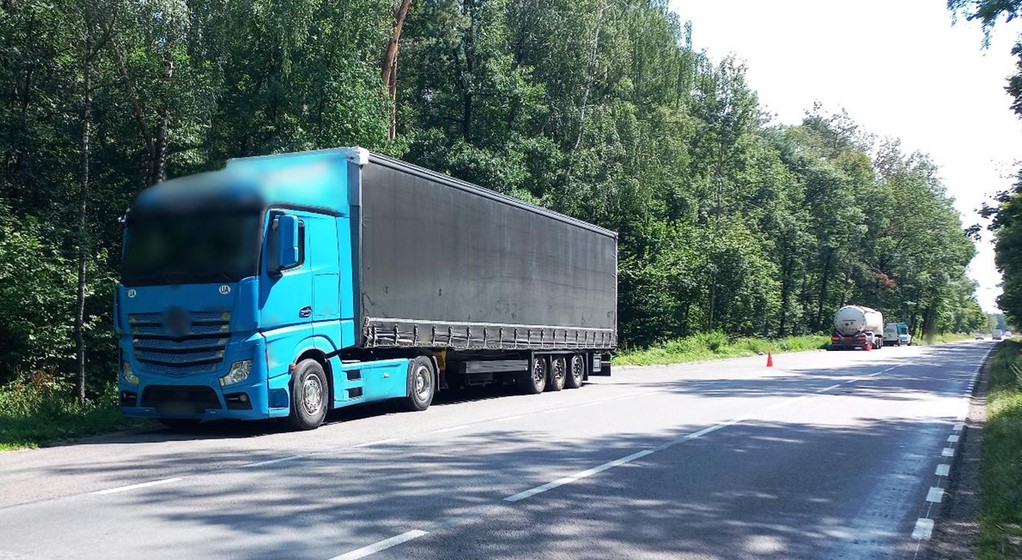 Ukraińska ciężarówka zatrzymana do kontroli na DK 19 przez mazowieckich inspektorów