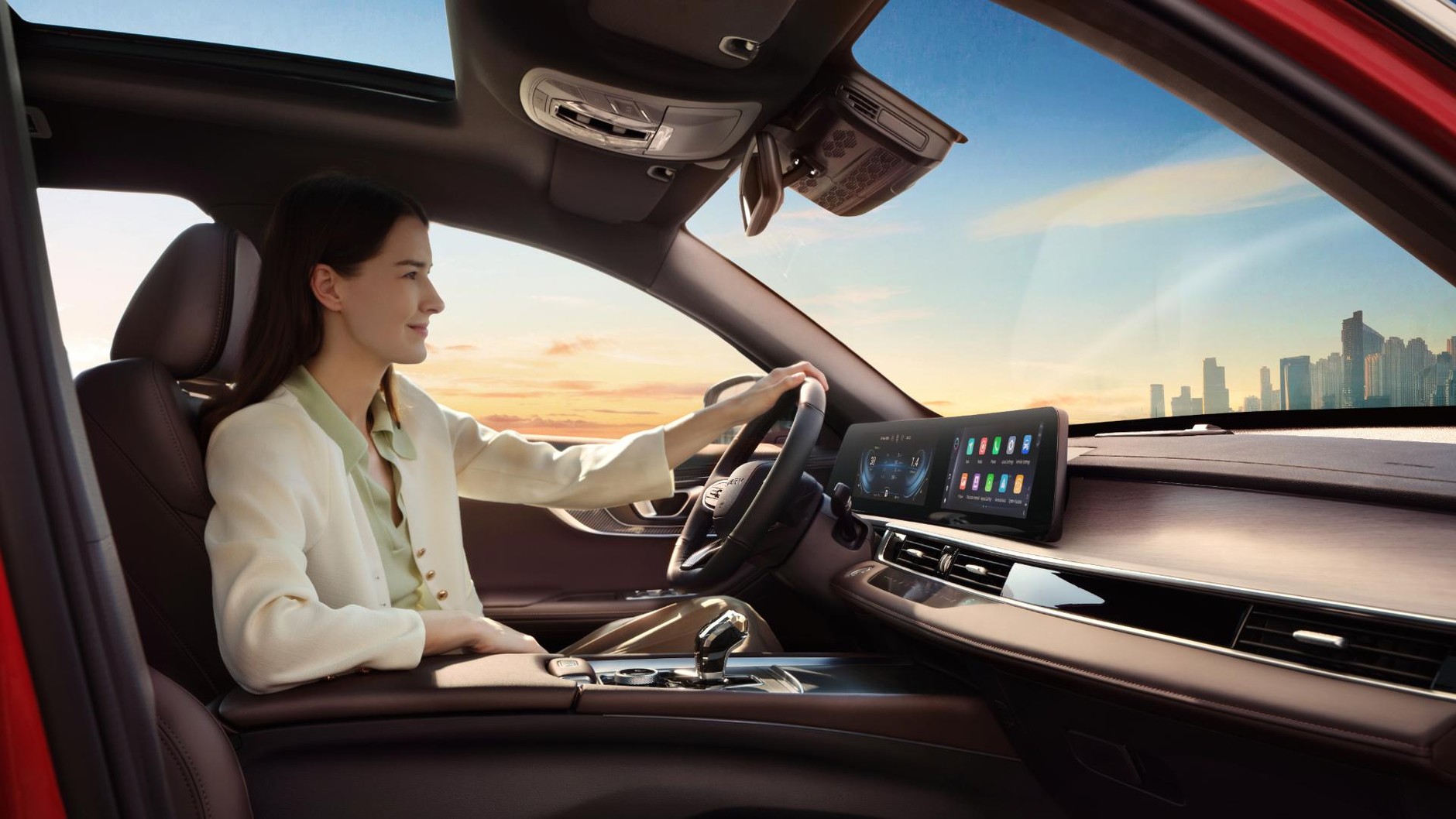 Chery Tiggo7: we wnętrzu, nie bez przyczyny, da się zauważyć elementy wspólne np. Omodą 5.